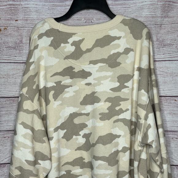 Aerie Très Chic Sweatshirt Pullover Cozy Camo Oversized Quiet Luxury Size Small - Picture 6 of 11